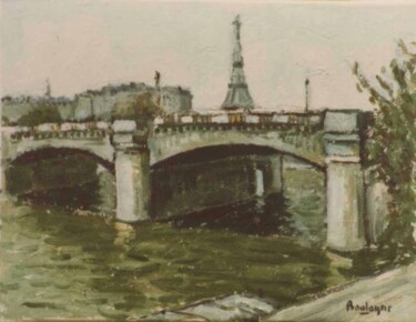 Peinture intitulée "Pont de la Concorde" par Maurice Boulogne, Œuvre d'art originale