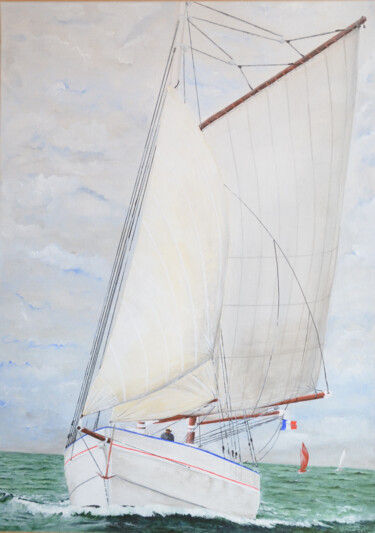 Painting titled "Grandes voiles" by Maurice Dassule, Original Artwork, Acrylic Mounted on Wood Stretcher frame