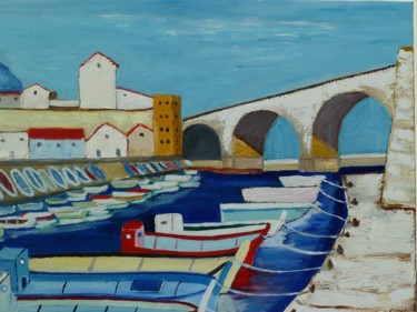 Painting titled "Vallon des auffes" by Maurice Lucien Fus, Original Artwork, Oil