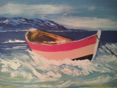 Pintura titulada "Barque rose" por Maurice Lucien Fus, Obra de arte original, Oleo