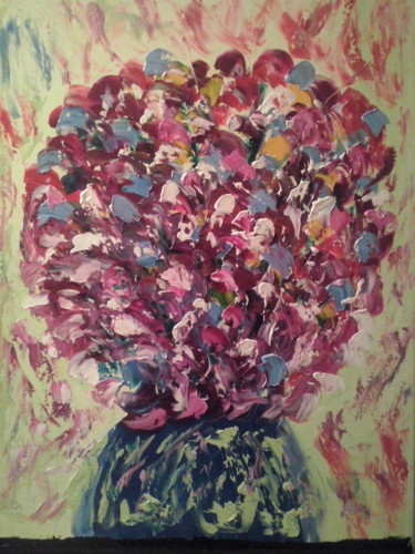Peinture intitulée "Bouquet rose" par Maurice Lucien Fus, Œuvre d'art originale, Huile