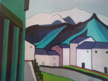 Painting titled "Village Corse" by Maurice Lucien Fus, Original Artwork, Acrylic