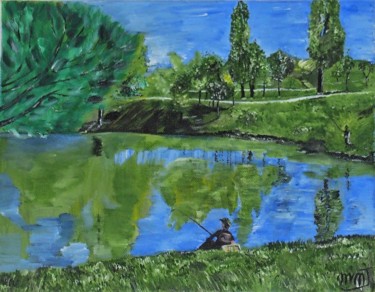Painting titled "sous-le-ciel-proven…" by Marcelle Jackotin, Original Artwork, Acrylic