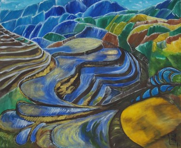 Peinture intitulée "paysage-1.jpg" par Marcelle Jackotin, Œuvre d'art originale, Acrylique