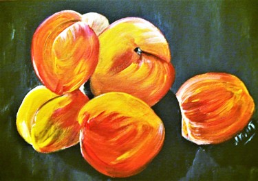 Painting titled "Apricot color" by Marcelle Jackotin, Original Artwork, Acrylic Mounted on Cardboard