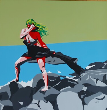Painting titled "Evenwicht" by Maurice Kummer, Original Artwork, Acrylic