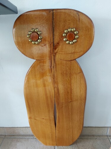 Sculpture titled "Baphomette" by Maurice Kummer, Original Artwork, Wood