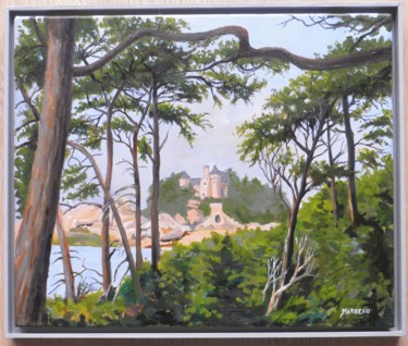 Painting titled "Château de Costaérè…" by Maurice Marreau, Original Artwork, Acrylic Mounted on Wood Stretcher frame