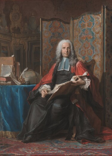 Portrait of Gabriel Bernard de Rieux Tekening getiteld "Portrait of Gabriel…" door Maurice Quentin De La Tour, Origineel Kunstwerk, Pastel