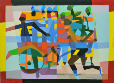 Malerei mit dem Titel "Cross country" von Tchim, Original-Kunstwerk, Acryl