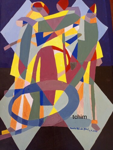Painting titled "hospitalité 1" by Tchim, Original Artwork, Acrylic