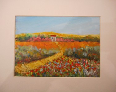 Painting titled "Coquelicots dans le…" by Maurice Vetier, Original Artwork, Oil