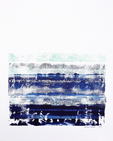 Peinture intitulée "Variation Bleue 10" par Maurice Vincent, Œuvre d'art originale, Acrylique Monté sur Châssis en bois