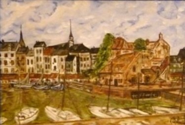 Painting titled "ca62=Honfleur  Le p…" by Maurice Wilman, Original Artwork, Oil