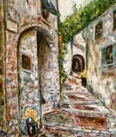 Painting titled "ca90 "Ruelle-de-Pro…" by Maurice Wilman, Original Artwork, Oil