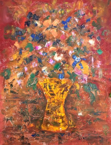 Peinture intitulée "ca126-bouquet-2019.…" par Maurice Wilman, Œuvre d'art originale, Huile