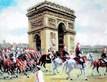 Peinture intitulée "Arc de triomphe (ga…" par Maurice Fhima, Œuvre d'art originale