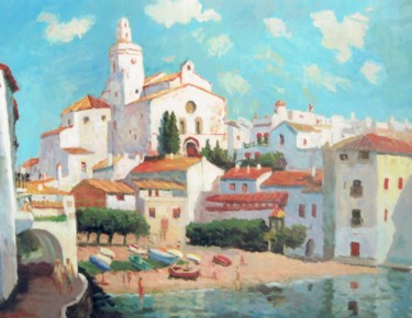 Painting titled "Cadaques" by Maurice Fhima, Original Artwork, Oil