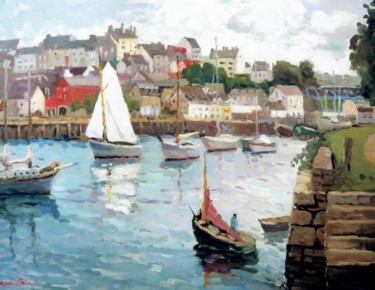 Malerei mit dem Titel "La Bretagne" von Maurice Fhima, Original-Kunstwerk, Öl