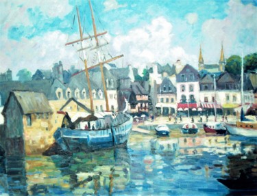 Peinture intitulée "XXXX Le Port Saint…" par Maurice Fhima, Œuvre d'art originale