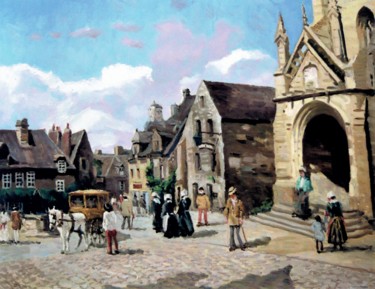 Malerei mit dem Titel "Locronon (Bretagne)" von Maurice Fhima, Original-Kunstwerk, Öl