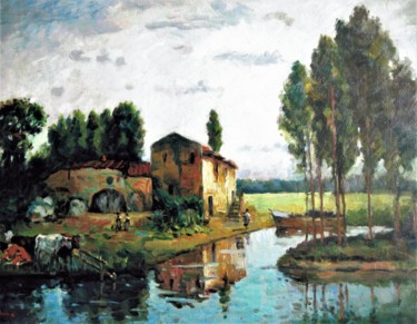 Peinture intitulée "Paysage Espagnol 2" par Maurice Fhima, Œuvre d'art originale, Huile