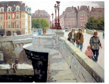 Painting titled "Pont Neuf 4" by Maurice Fhima, Original Artwork, Oil