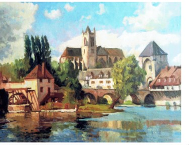 Painting titled "Moret sur Loing" by Maurice Fhima, Original Artwork, Oil