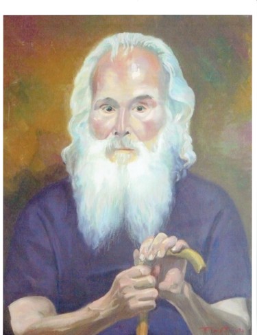 Schilderij getiteld "Vieille Homme" door Maurice Fhima, Origineel Kunstwerk
