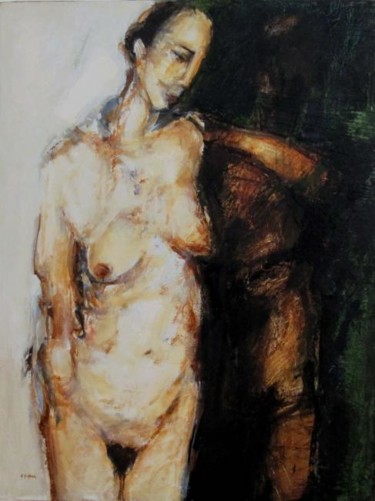 Peinture intitulée "Elle tremble unpeu,…" par Maurice Dubuc, Œuvre d'art originale, Huile