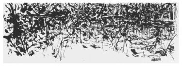 Dessin intitulée "le cens" par Maurice Eeckman, Œuvre d'art originale, Encre Monté sur Verre