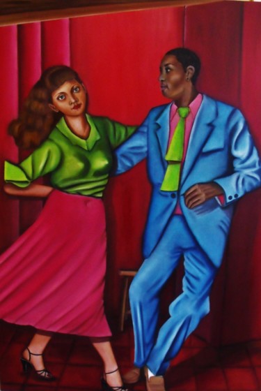 Schilderij getiteld "Danseurs" door Mauricette Henot, Origineel Kunstwerk