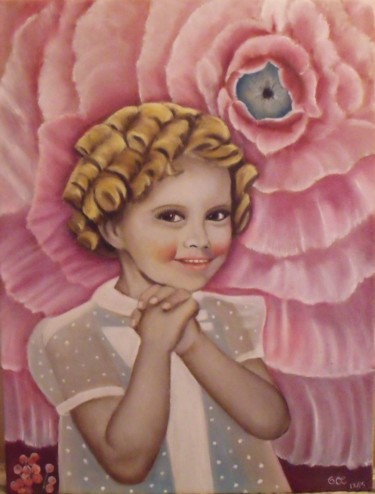 Painting titled "Alice. Les petites…" by Mauricette Henot, Original Artwork, Oil