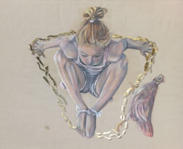 Schilderij getiteld "By the dancer" door Mauricias, Origineel Kunstwerk, Olie
