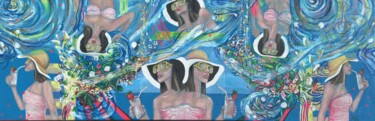 Painting titled "Transparence vanity" by Mauricias, Original Artwork, Oil Mounted on Wood Stretcher frame