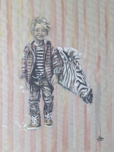 Картина под названием "By the stripe 1" - Mauricias, Подлинное произведение искусства, Масло
