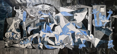 Collages titled "Guernica Stained Gl…" by Mauricio Aybar & Andrea Castiglione (Maurimosaic), Original Artwork, Collages Moun…