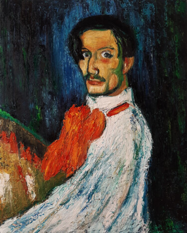 Malerei mit dem Titel "Picasso At Age 20" von Mauricio Palma, Original-Kunstwerk, Öl