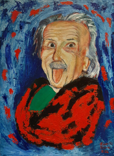 Peinture intitulée "Einstein" par Mauricio Palma, Œuvre d'art originale, Huile