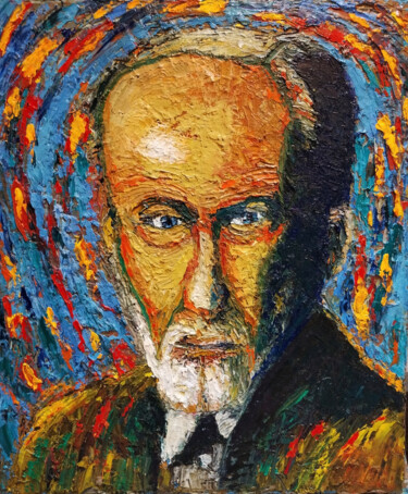 Peinture intitulée "Sigmund Freud" par Mauricio Palma, Œuvre d'art originale, Huile