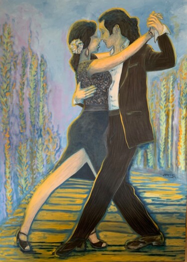 Картина под названием "Tango" - Mauricio Galarza Madrid, Подлинное произведение искусства, Масло