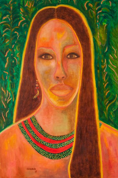 Peinture intitulée "Amazonian." par Mauricio Galarza Madrid, Œuvre d'art originale, Huile