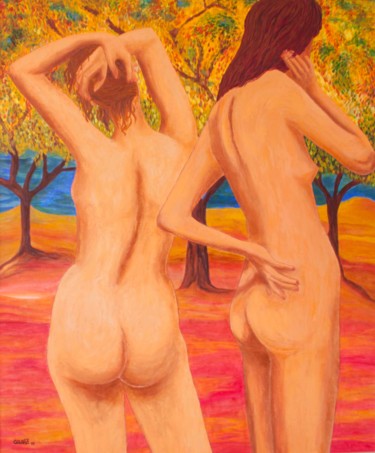 Painting titled "Bathers." by Mauricio Galarza Madrid, Original Artwork, Oil