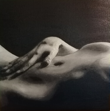 Pittura intitolato "La mano sul ventre" da Maurizio Nittolo, Opera d'arte originale, Olio