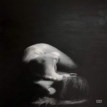 Pittura intitolato "Avvolta dal buio" da Maurizio Nittolo, Opera d'arte originale, Olio
