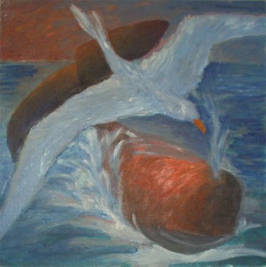 Painting titled "moby &dick" by Maurizio Aprea, Original Artwork, Oil
