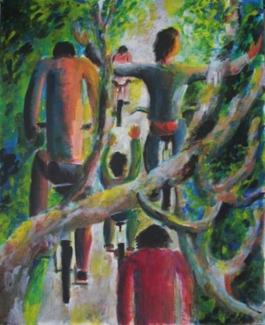 Pintura intitulada "Passeggiata nel bos…" por Maurizio Aprea, Obras de arte originais, Acrílico