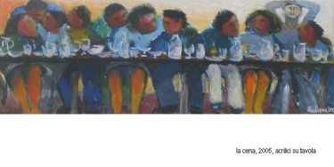 Pittura intitolato "la cena" da Maurizio Aprea, Opera d'arte originale, Acrilico