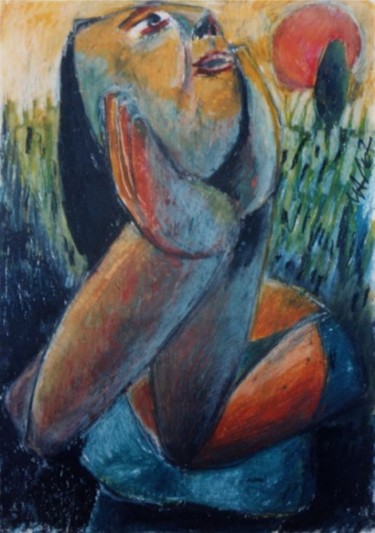 Painting titled "Sorpresa nel cielo" by Maurizio Aprea, Original Artwork, Pastel