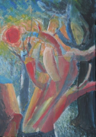 Painting titled "Alberi e Sole" by Maurizio Aprea, Original Artwork